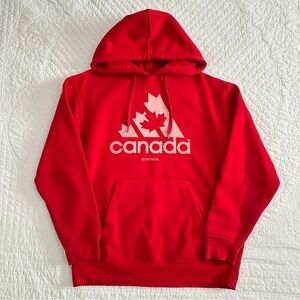 Vintage Montreal Canada Maple Leaf Red Hoodie Sweatshirt